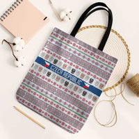 Czech Republic Christmas Tote Bag with Folk Embroidery Design, National Coat of Arms, and Festive Motif - Wonder Print Shop