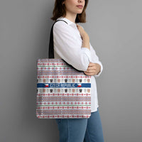 Czech Republic Christmas Tote Bag with Folk Embroidery Design, National Coat of Arms, and Festive Motif - Wonder Print Shop