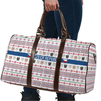 Czech Republic Christmas Travel Bag with Folk Embroidery Design, National Coat of Arms, and Festive Motif - Wonder Print Shop