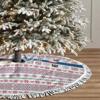 Czech Republic Christmas Tree Skirt with Folk Embroidery Design, National Coat of Arms, and Festive Motif - Wonder Print Shop