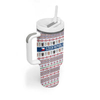 Czech Republic Christmas Tumbler With Handle with Folk Embroidery Design, National Coat of Arms, and Festive Motif - Wonder Print Shop