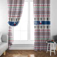Czech Republic Christmas Window Curtain with Folk Embroidery Design, National Coat of Arms, and Festive Motif - Wonder Print Shop