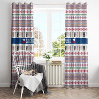 Czech Republic Christmas Window Curtain with Folk Embroidery Design, National Coat of Arms, and Festive Motif - Wonder Print Shop