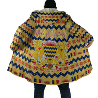 Chad Christmas Cloak with Yellow-Blue Geometric Design, National Coat of Arms, and Festive Motif - Wonder Print Shop