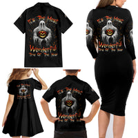 It's The Most Wonderful Time Halloween Family Matching Long Sleeve Bodycon Dress and Hawaiian Shirt - Wonder Print Shop