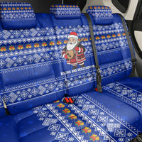 Bosnia and Herzegovina Christmas Back Car Seat Cover with Santa Playing Traditional Instrument and Blue Snowflake Pattern - Wonder Print Shop