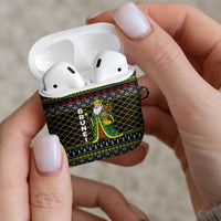 Brunei Christmas AirPods Case with Traditional Santa Gift Basket and Black Yellow Red Holiday Pattern - Wonder Print Shop