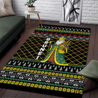 Brunei Christmas Area Rug with Traditional Santa Gift Basket and Black Yellow Red Holiday Pattern - Wonder Print Shop