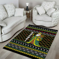 Brunei Christmas Area Rug with Traditional Santa Gift Basket and Black Yellow Red Holiday Pattern - Wonder Print Shop
