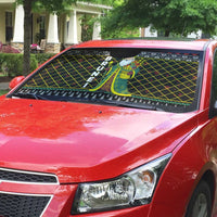 Brunei Christmas Auto Sun Shade with Traditional Santa Gift Basket and Black Yellow Red Holiday Pattern - Wonder Print Shop