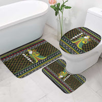 Brunei Christmas Bathroom Set with Traditional Santa Gift Basket and Black Yellow Red Holiday Pattern - Wonder Print Shop