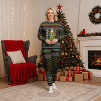 Brunei Christmas Pajama Set with Traditional Santa Gift Basket and Black Yellow Red Holiday Pattern - Wonder Print Shop