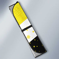 Brunei Christmas Auto Sun Shade with Cartoon Monkey Santa Hat Candy Cane and Yellow Black Flag Pattern - Wonder Print Shop