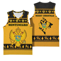 Montenegro Christmas Basketball Jersey with Gold-Black Theme, Double-Headed Eagle, and Map Motif - Wonder Print Shop