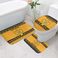 Montenegro Christmas Bathroom Set with Gold-Black Theme, Double-Headed Eagle, and Map Motif - Wonder Print Shop