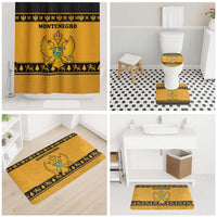 Montenegro Christmas Bathroom Set with Gold-Black Theme, Double-Headed Eagle, and Map Motif - Wonder Print Shop