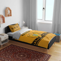 Montenegro Christmas Bedding Set with Gold-Black Theme, Double-Headed Eagle, and Map Motif - Wonder Print Shop