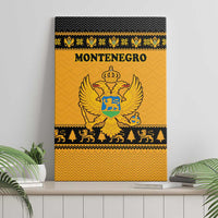 Montenegro Christmas Canvas Wall Art with Gold-Black Theme, Double-Headed Eagle, and Map Motif - Wonder Print Shop