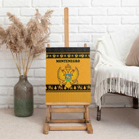 Montenegro Christmas Canvas Wall Art with Gold-Black Theme, Double-Headed Eagle, and Map Motif - Wonder Print Shop