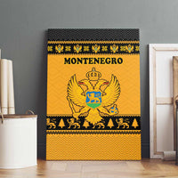 Montenegro Christmas Canvas Wall Art with Gold-Black Theme, Double-Headed Eagle, and Map Motif - Wonder Print Shop
