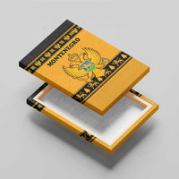 Montenegro Christmas Canvas Wall Art with Gold-Black Theme, Double-Headed Eagle, and Map Motif - Wonder Print Shop