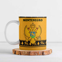 Montenegro Christmas Ceramic Mug with Gold-Black Theme, Double-Headed Eagle, and Map Motif - Wonder Print Shop