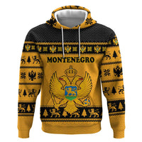 Montenegro Christmas Hoodie with Gold-Black Theme, Double-Headed Eagle, and Map Motif - Wonder Print Shop