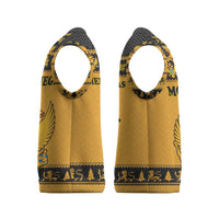 Montenegro Christmas Knitted V-Neck Vest with Gold-Black Theme, Double-Headed Eagle, and Map Motif - Wonder Print Shop