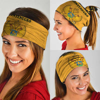 Montenegro Christmas Neck Gaiter with Gold-Black Theme, Double-Headed Eagle, and Map Motif - Wonder Print Shop