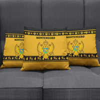 Montenegro Christmas Pillow Cover with Gold-Black Theme, Double-Headed Eagle, and Map Motif - Wonder Print Shop