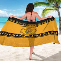 Montenegro Christmas Sarong with Gold-Black Theme, Double-Headed Eagle, and Map Motif - Wonder Print Shop