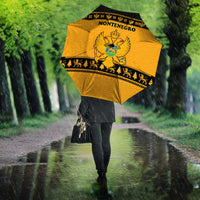 Montenegro Christmas Umbrella with Gold-Black Theme, Double-Headed Eagle, and Map Motif - Wonder Print Shop