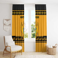 Montenegro Christmas Window Curtain with Gold-Black Theme, Double-Headed Eagle, and Map Motif - Wonder Print Shop
