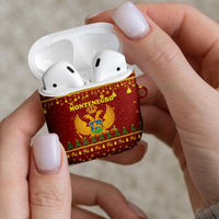 Montenegro Christmas AirPods Case with Red-Gold Theme, Double-Headed Eagle, and Santa Motif - Wonder Print Shop