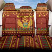 Montenegro Christmas Back Car Seat Cover with Red-Gold Theme, Double-Headed Eagle, and Santa Motif - Wonder Print Shop