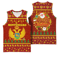Montenegro Christmas Basketball Jersey with Red-Gold Theme, Double-Headed Eagle, and Santa Motif - Wonder Print Shop