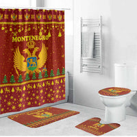 Montenegro Christmas Bathroom Set with Red-Gold Theme, Double-Headed Eagle, and Santa Motif - Wonder Print Shop