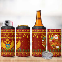 Montenegro Christmas 4 in 1 Can Cooler Tumbler with Red-Gold Theme, Double-Headed Eagle, and Santa Motif - Wonder Print Shop