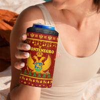 Montenegro Christmas 4 in 1 Can Cooler Tumbler with Red-Gold Theme, Double-Headed Eagle, and Santa Motif - Wonder Print Shop
