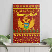 Montenegro Christmas Canvas Wall Art with Red-Gold Theme, Double-Headed Eagle, and Santa Motif - Wonder Print Shop