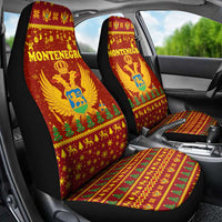 Montenegro Christmas Car Seat Cover with Red-Gold Theme, Double-Headed Eagle, and Santa Motif - Wonder Print Shop