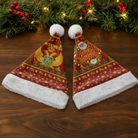 Montenegro Christmas Santa Hat with Red-Gold Theme, Double-Headed Eagle, and Santa Motif - Wonder Print Shop