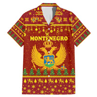 Montenegro Christmas Family Matching Mermaid Dress and Hawaiian Shirt with Red-Gold Theme, Double-Headed Eagle, and Santa Motif - Wonder Print Shop