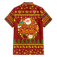 Montenegro Christmas Family Matching Puletasi and Hawaiian Shirt with Red-Gold Theme, Double-Headed Eagle, and Santa Motif - Wonder Print Shop
