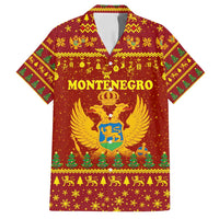 Montenegro Christmas Family Matching Tank Maxi Dress and Hawaiian Shirt with Red-Gold Theme, Double-Headed Eagle, and Santa Motif - Wonder Print Shop