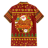 Montenegro Christmas Hawaiian Shirt with Red-Gold Theme, Double-Headed Eagle, and Santa Motif - Wonder Print Shop