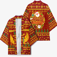 Montenegro Christmas Kimono with Red-Gold Theme, Double-Headed Eagle, and Santa Motif - Wonder Print Shop