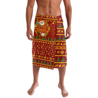 Montenegro Christmas Lavalava with Red-Gold Theme, Double-Headed Eagle, and Santa Motif - Wonder Print Shop