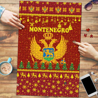 Montenegro Christmas Puzzle with Red-Gold Theme, Double-Headed Eagle, and Santa Motif - Wonder Print Shop