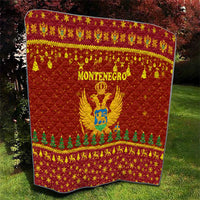 Montenegro Christmas Quilt with Red-Gold Theme, Double-Headed Eagle, and Santa Motif - Wonder Print Shop